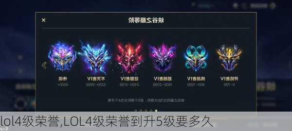 lol4级荣誉,LOL4级荣誉到升5级要多久