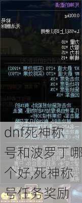 dnf死神称号和波罗丁哪个好,死神称号任务奖励