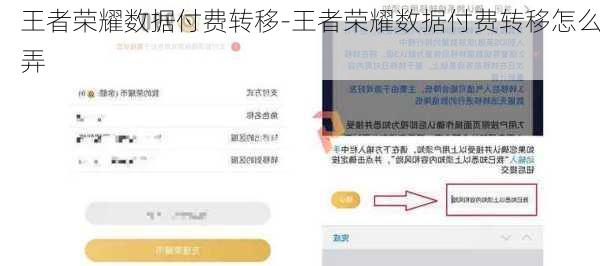 王者荣耀数据付费转移-王者荣耀数据付费转移怎么弄