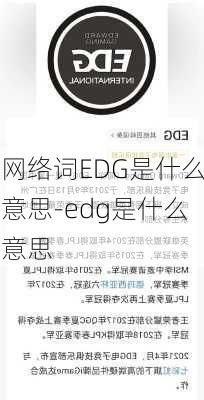 网络词EDG是什么意思-edg是什么意思