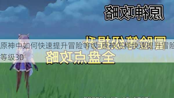 原神中如何快速提升冒险等级-原神怎样快速提升冒险等级30