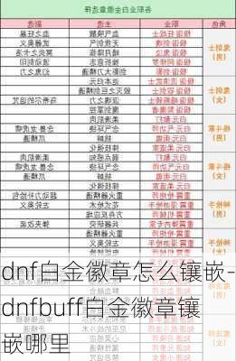 dnf白金徽章怎么镶嵌-dnfbuff白金徽章镶嵌哪里