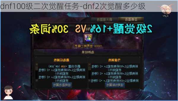 dnf100级二次觉醒任务-dnf2次觉醒多少级