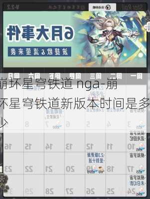 崩坏星穹铁道 nga-崩坏星穹铁道新版本时间是多少