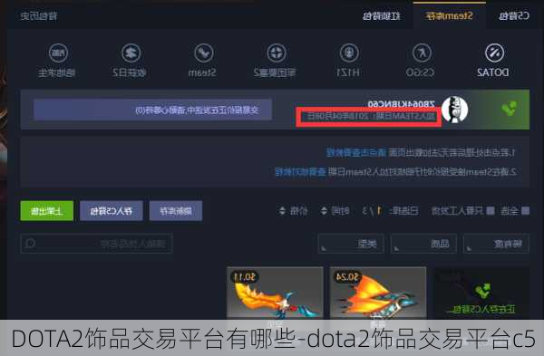 DOTA2饰品交易平台有哪些-dota2饰品交易平台c5