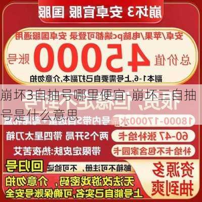 崩坏3自抽号哪里便宜-崩坏三自抽号是什么意思