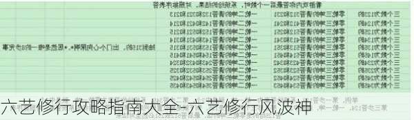 六艺修行攻略指南大全-六艺修行风波神