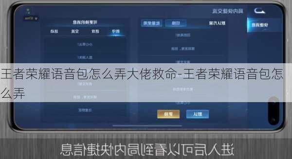 王者荣耀语音包怎么弄大佬救命-王者荣耀语音包怎么弄